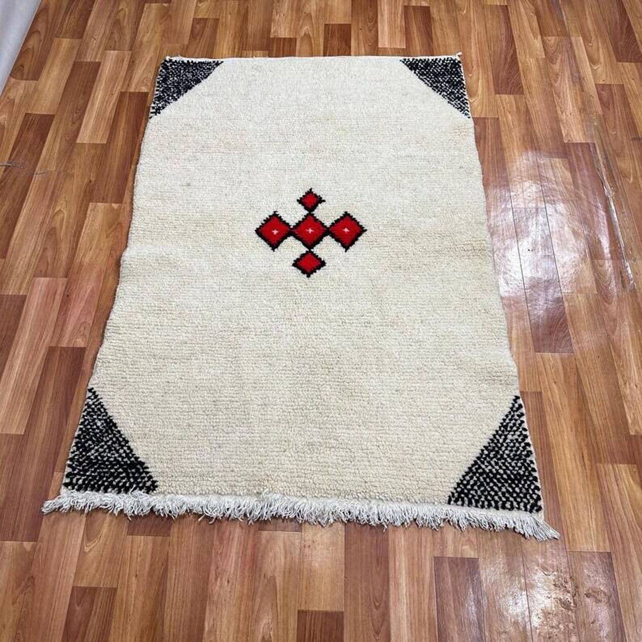 Ręcznie tkany dywan 200x300 cm, wełna, multikolor, Maroko - 202638