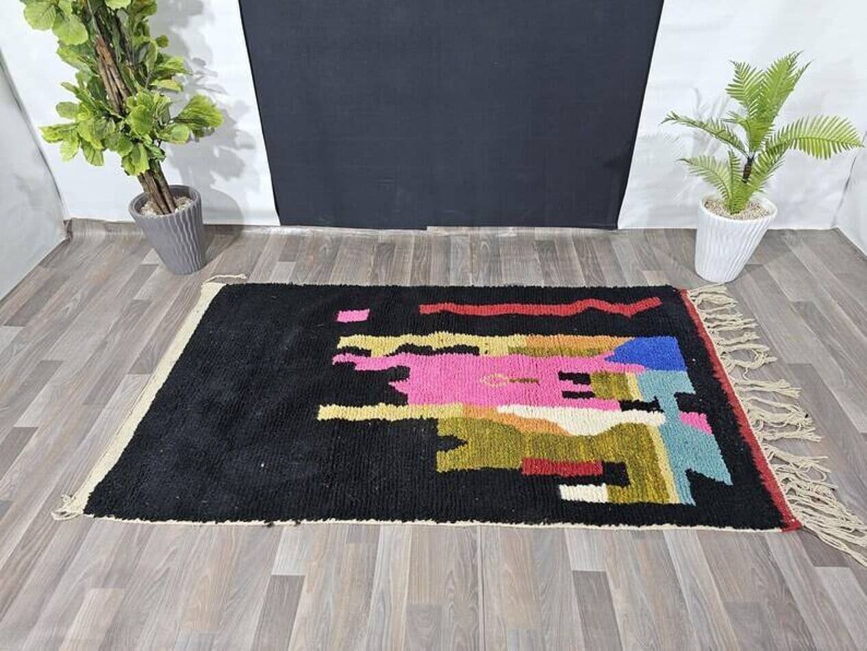 Ręcznie tkany dywan 250x150 cm, wełna, multikolor, Maroko - 202624