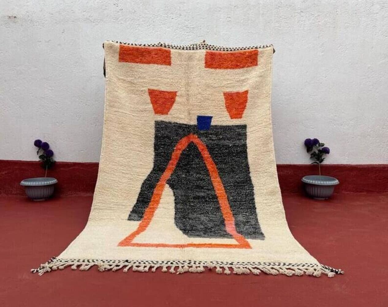 Ręcznie tkany dywan 250x150 cm, wełna, multikolor, Maroko - 202616