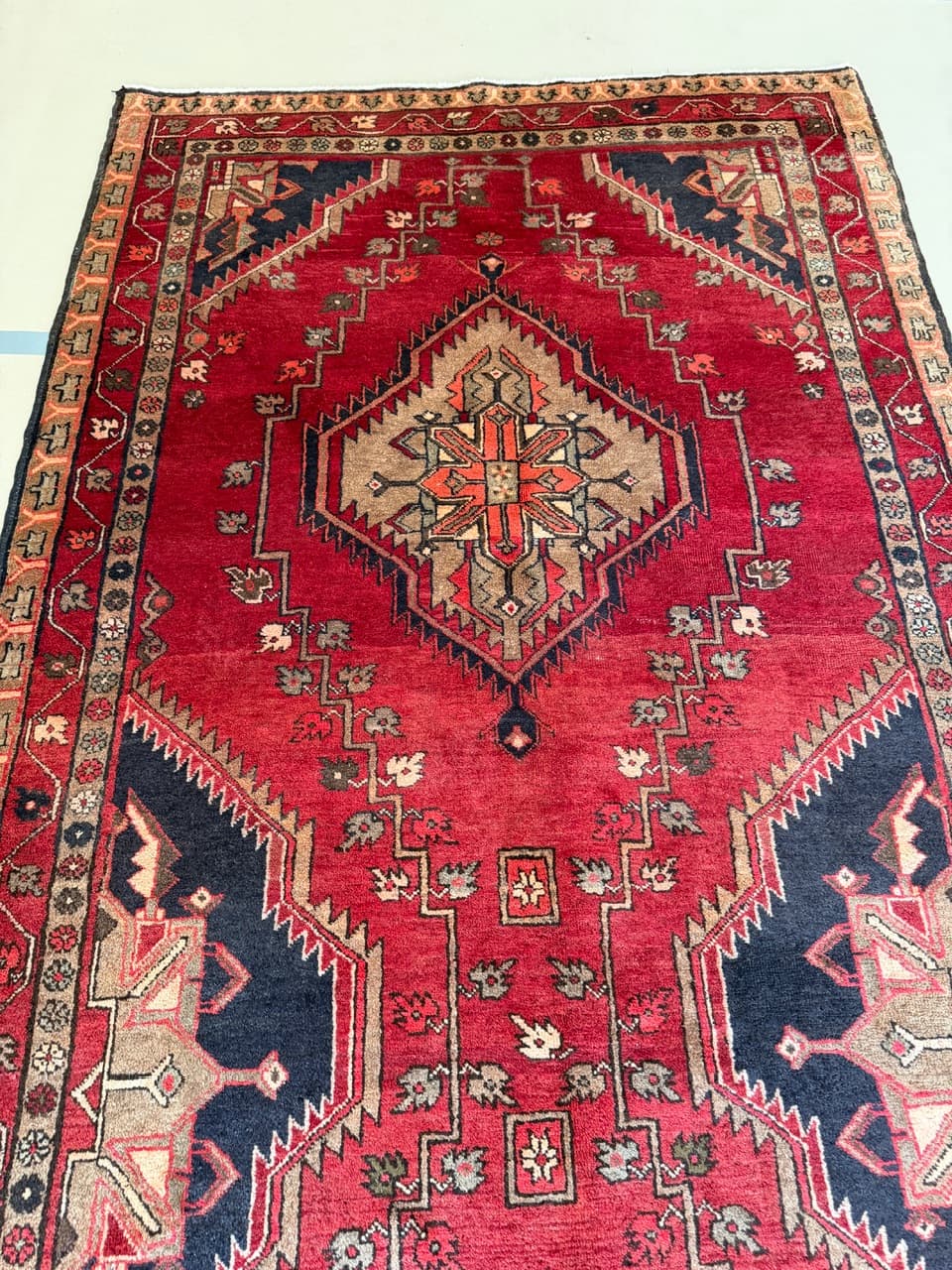 Runner Hamadan Kazak 326x145 cm, multicolor wool, Iran - 201862