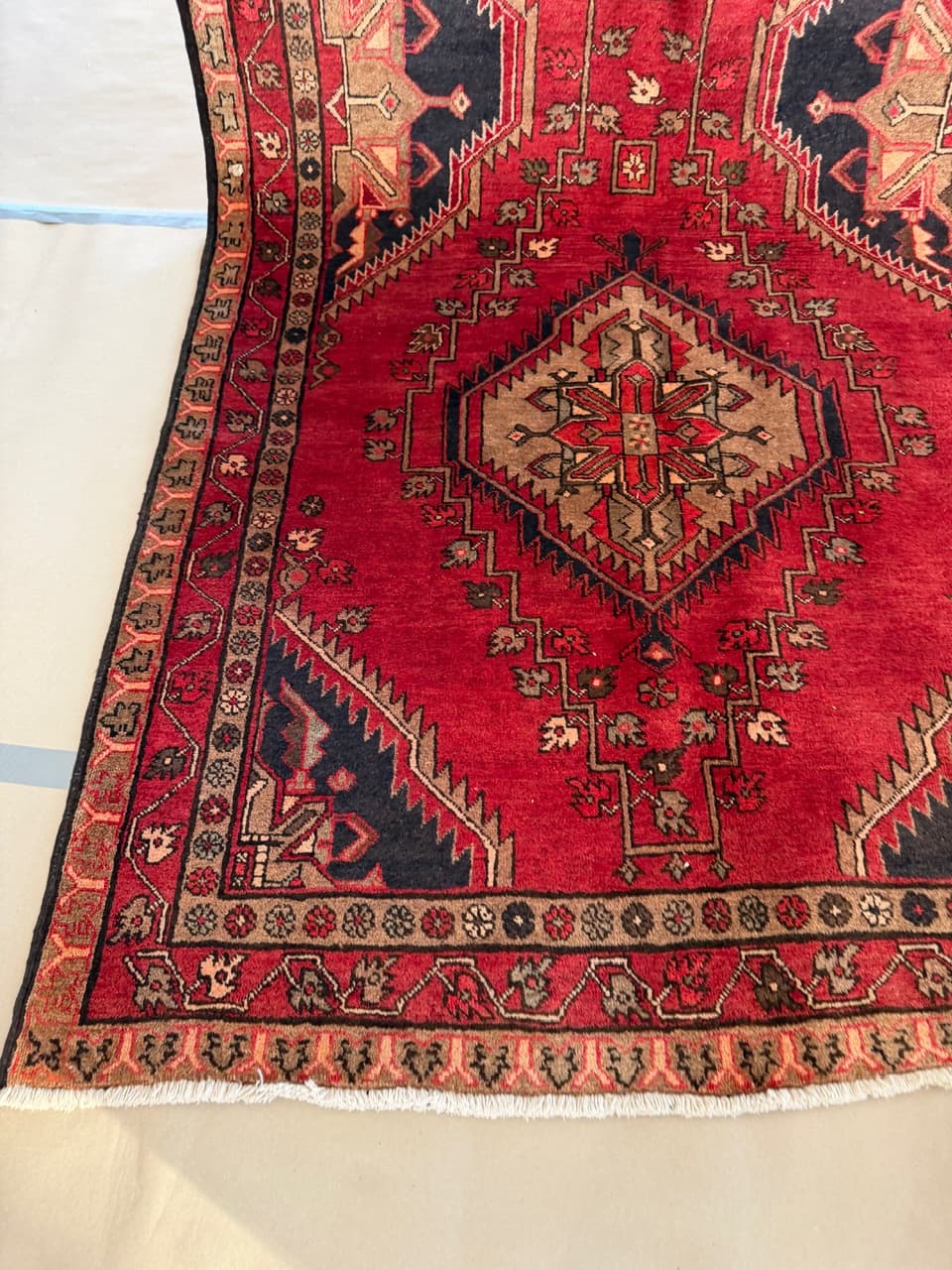 Runner Hamadan Kazak 326x145 cm, multicolor wool, Iran - 201857