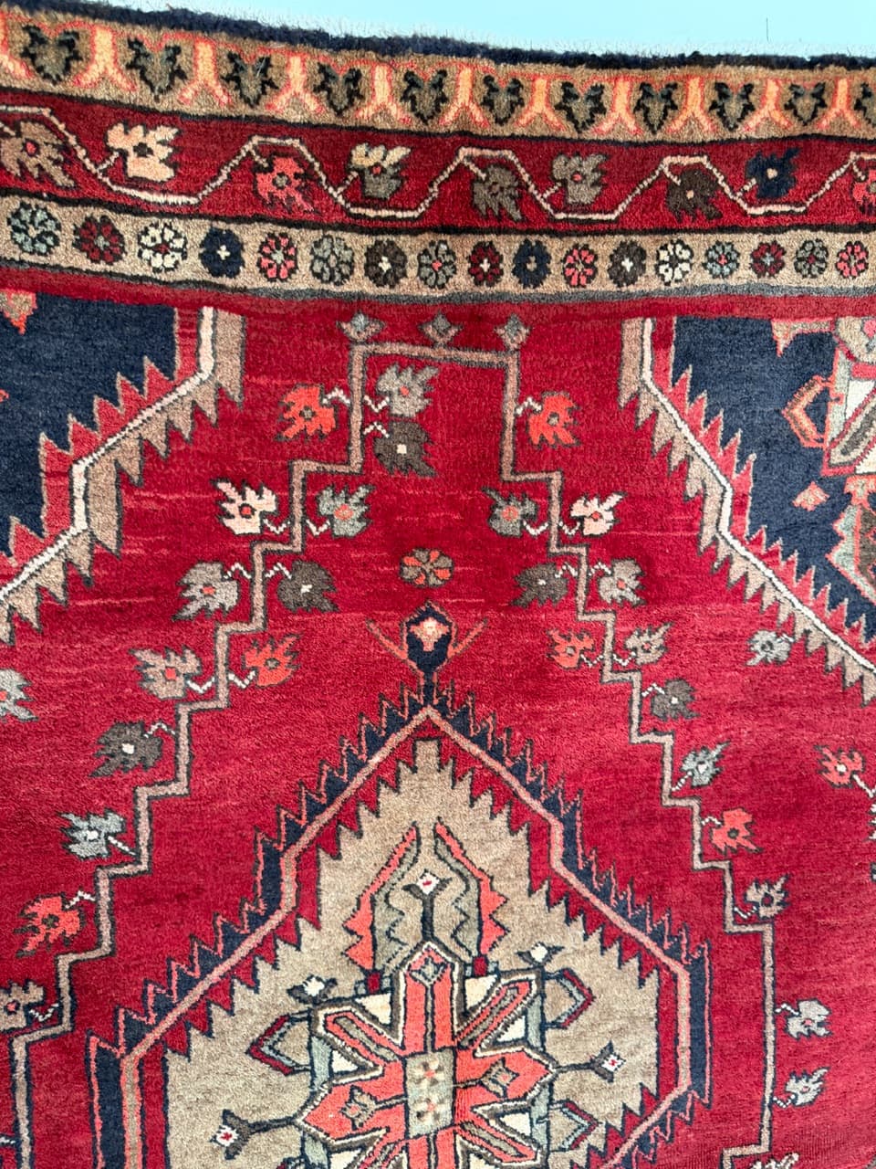 Runner Hamadan Kazak 326x145 cm, multicolor wool, Iran - 201856