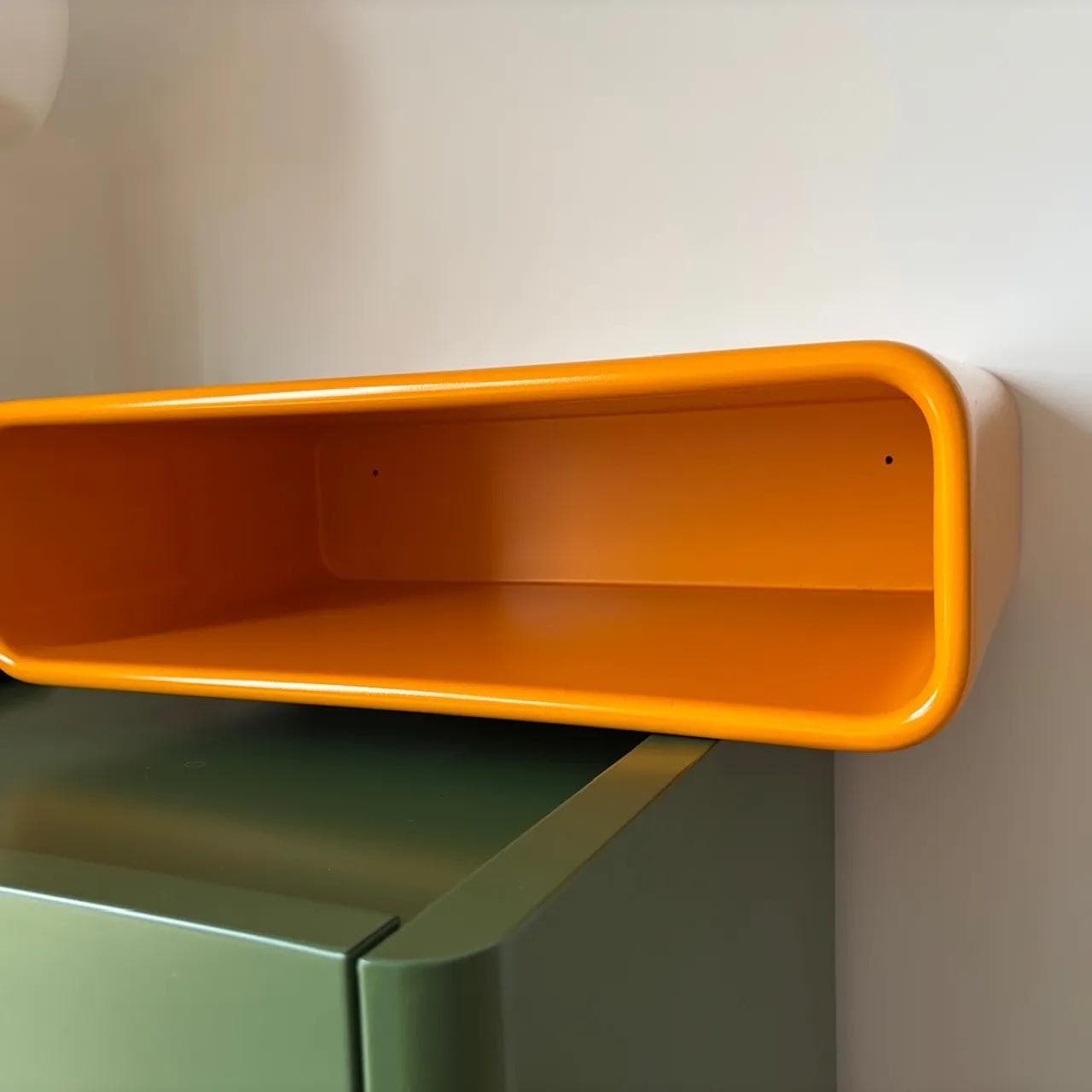 Półka wisząca Space Age, pomarańczowy, plastik, Schöninger, Niemcy, lata 70. - 14112