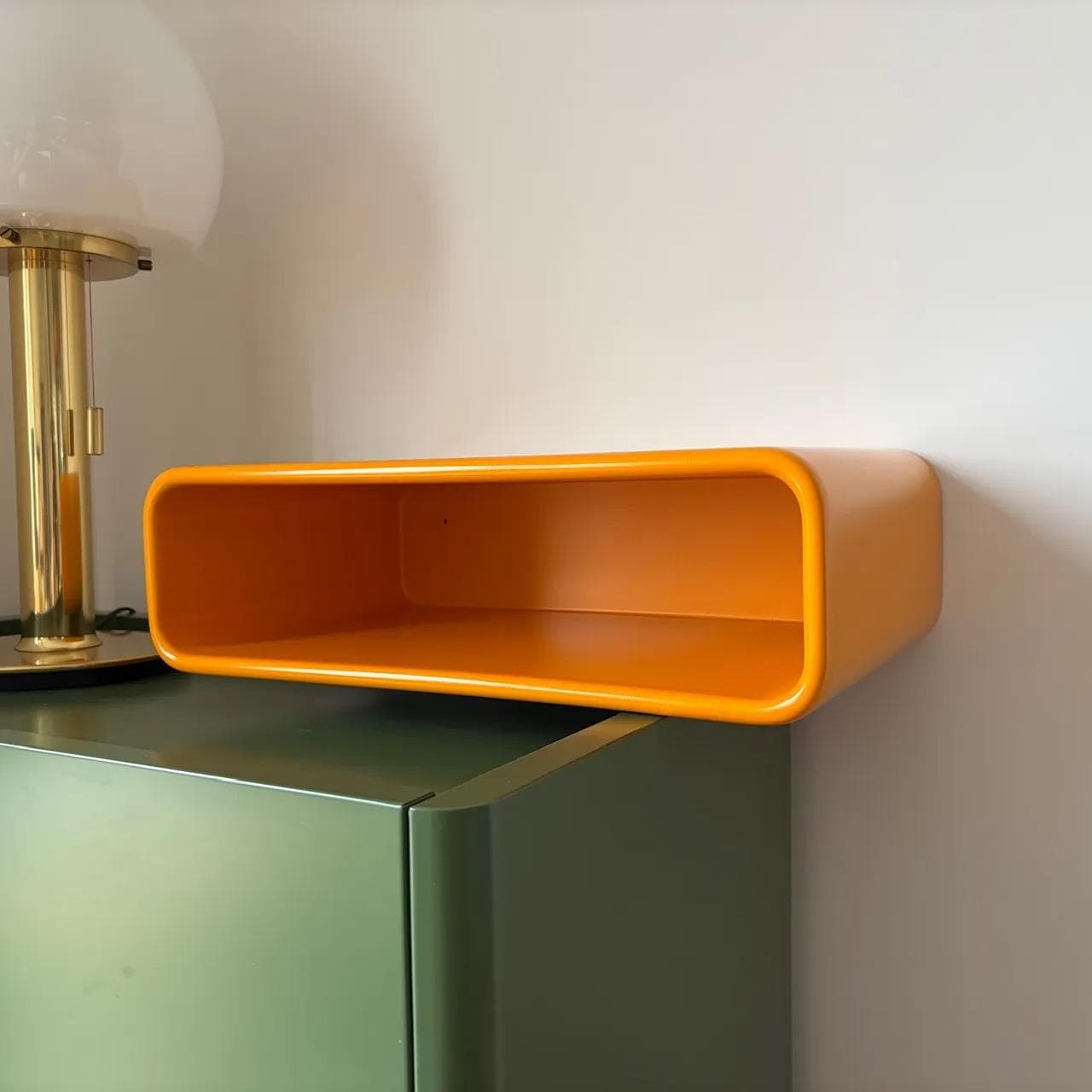 Półka wisząca Space Age, pomarańczowy, plastik, Schöninger, Niemcy, lata 70. - 14111