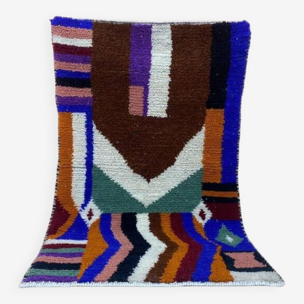 Ręcznie tkany dywan 250x150 cm, wełna, multikolor, Maroko - 202587