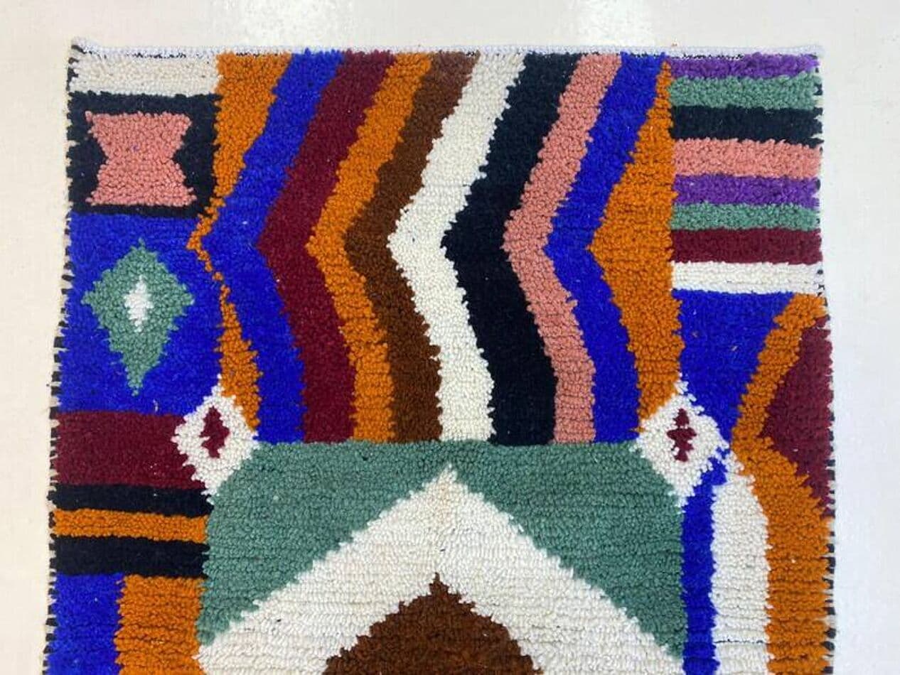 Ręcznie tkany dywan 250x150 cm, wełna, multikolor, Maroko - 202591