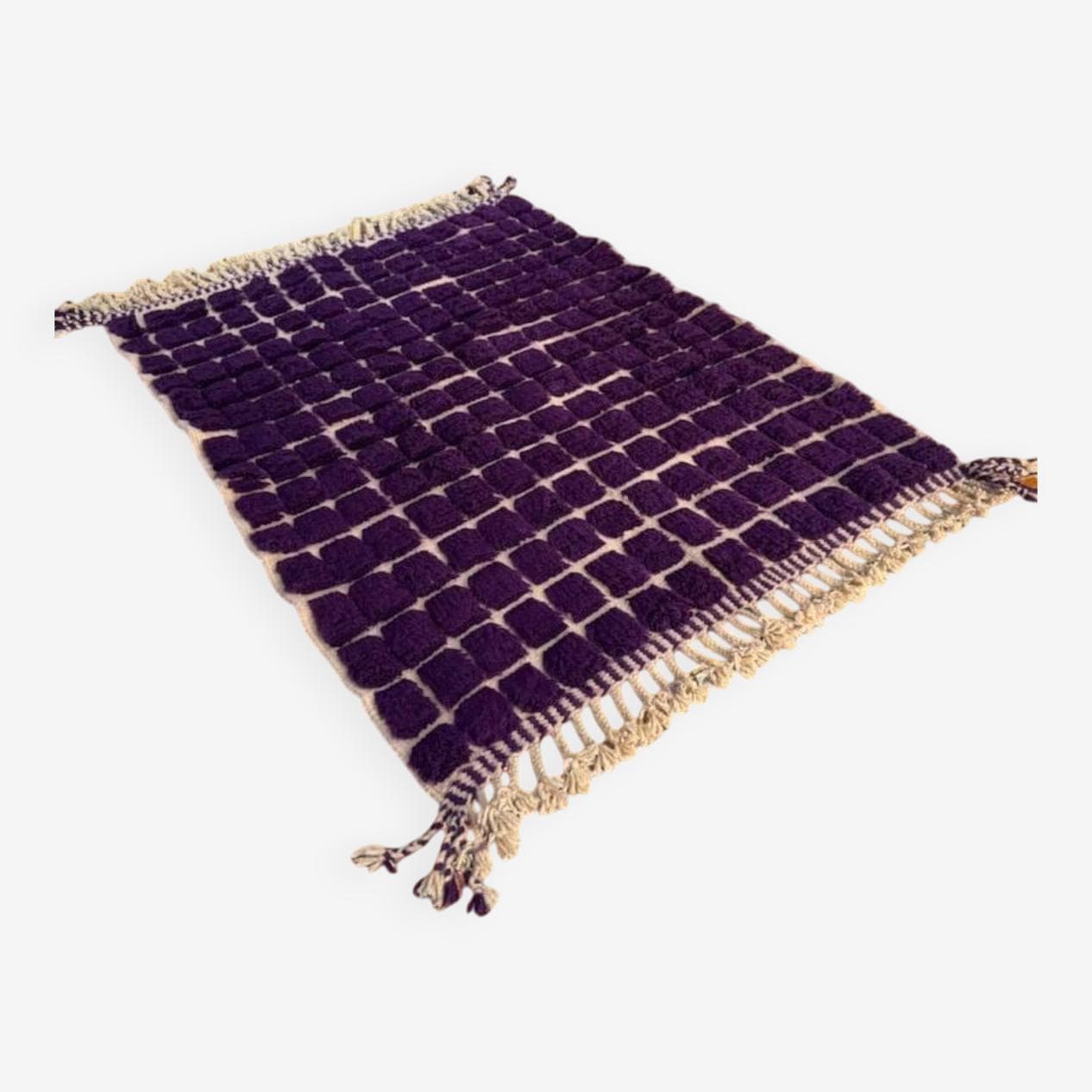 Ręcznie tkany dywan 100x200 cm, wełna, fioletowy, Maroko - 202581