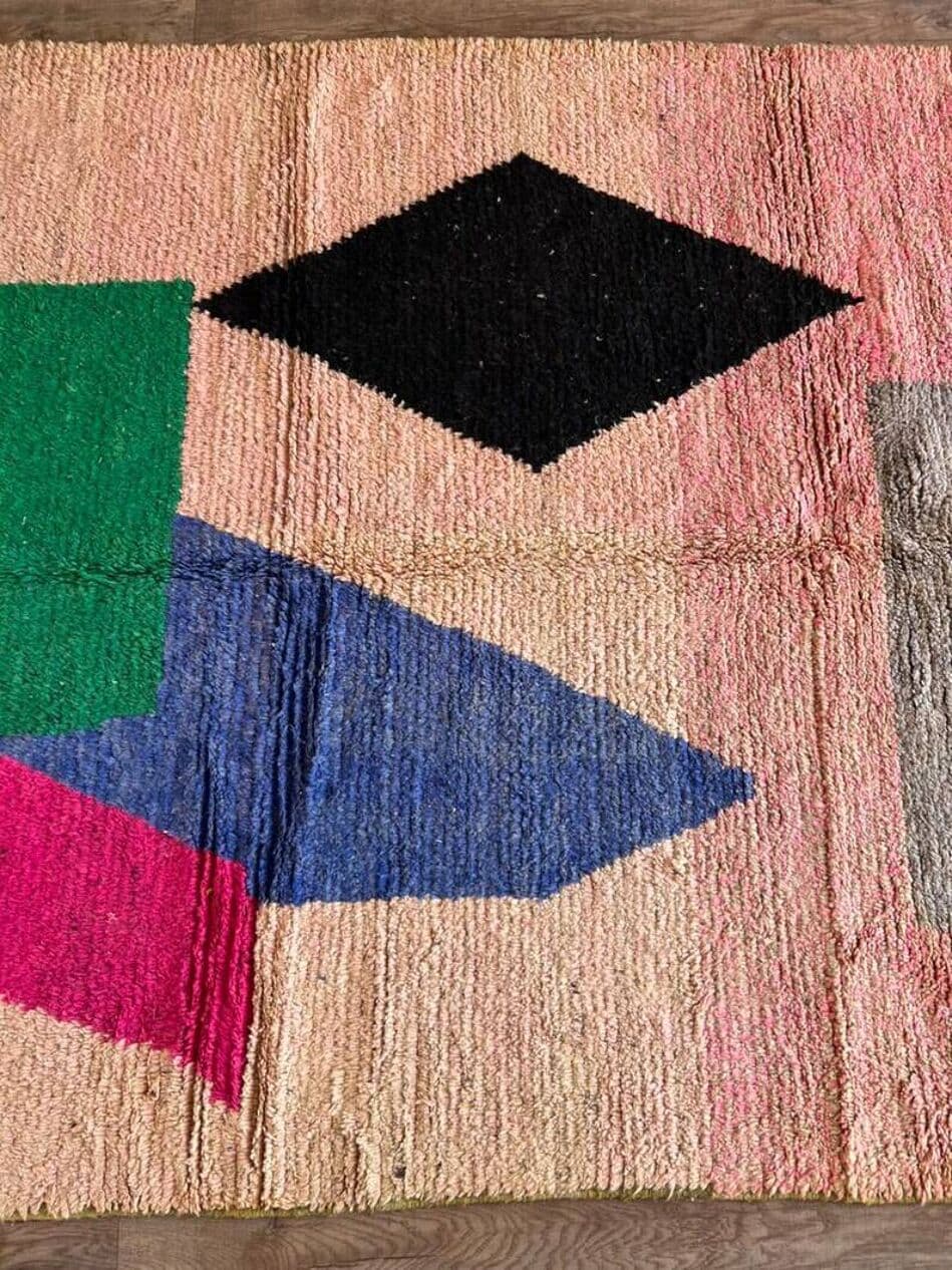 Ręcznie tkany dywan 250x150 cm, wełna, multikolor, Maroko - 202565
