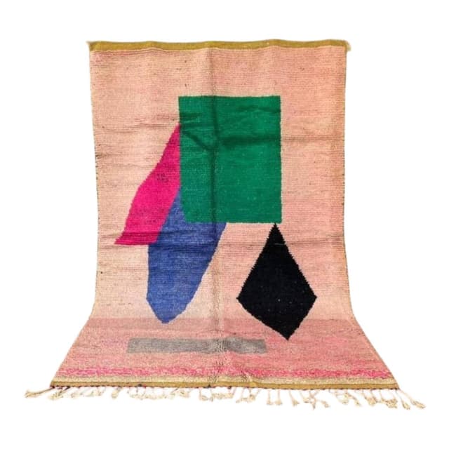 Ręcznie tkany dywan 250x150 cm, wełna, multikolor, Maroko - WYMIARY