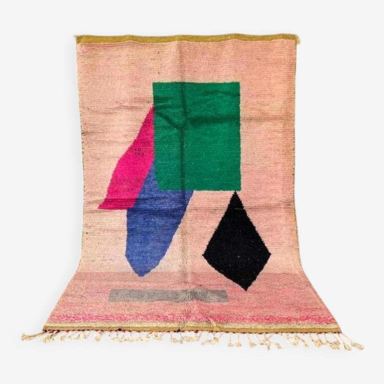 Ręcznie tkany dywan 250x150 cm, wełna, multikolor, Maroko - 202560