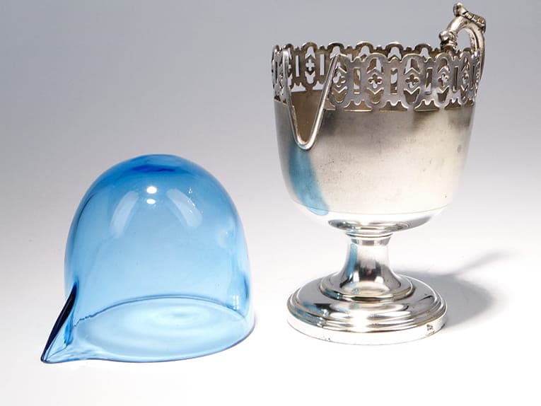 Mlecznik klasycystyczny, srebro, szkło kobaltowe, Austria, XIX w. - 201866