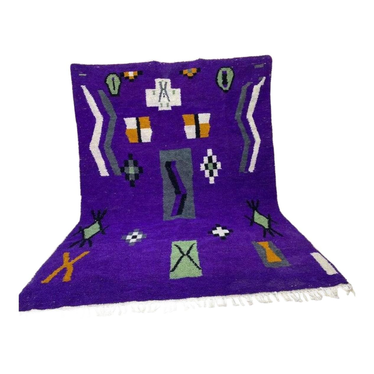 Ręcznie tkany dywan 250x150 cm, wełna, multikolor, Maroko