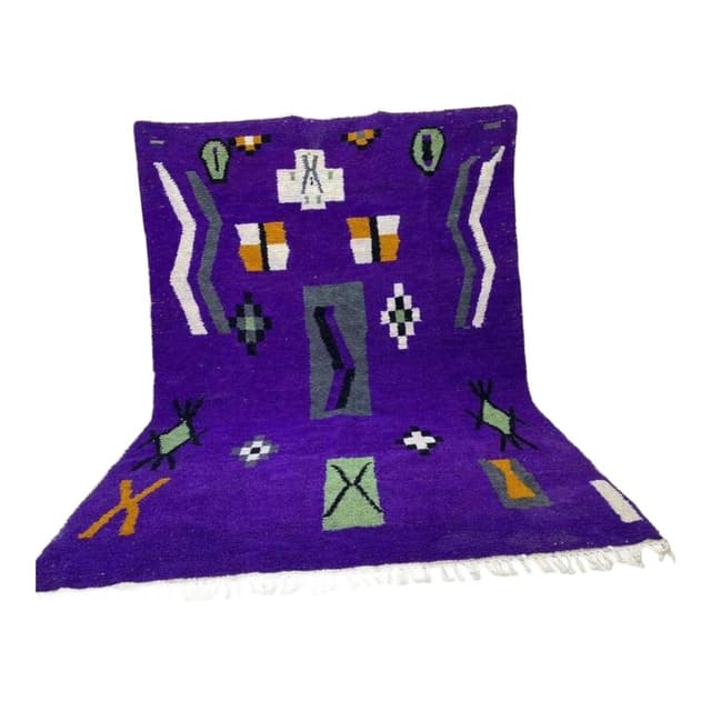 Ręcznie tkany dywan 250x150 cm, wełna, multikolor, Maroko - WYMIARY