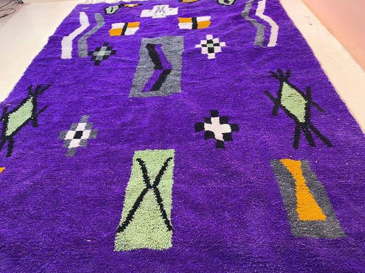 Ręcznie tkany dywan 250x150 cm, wełna, multikolor, Maroko - 202541