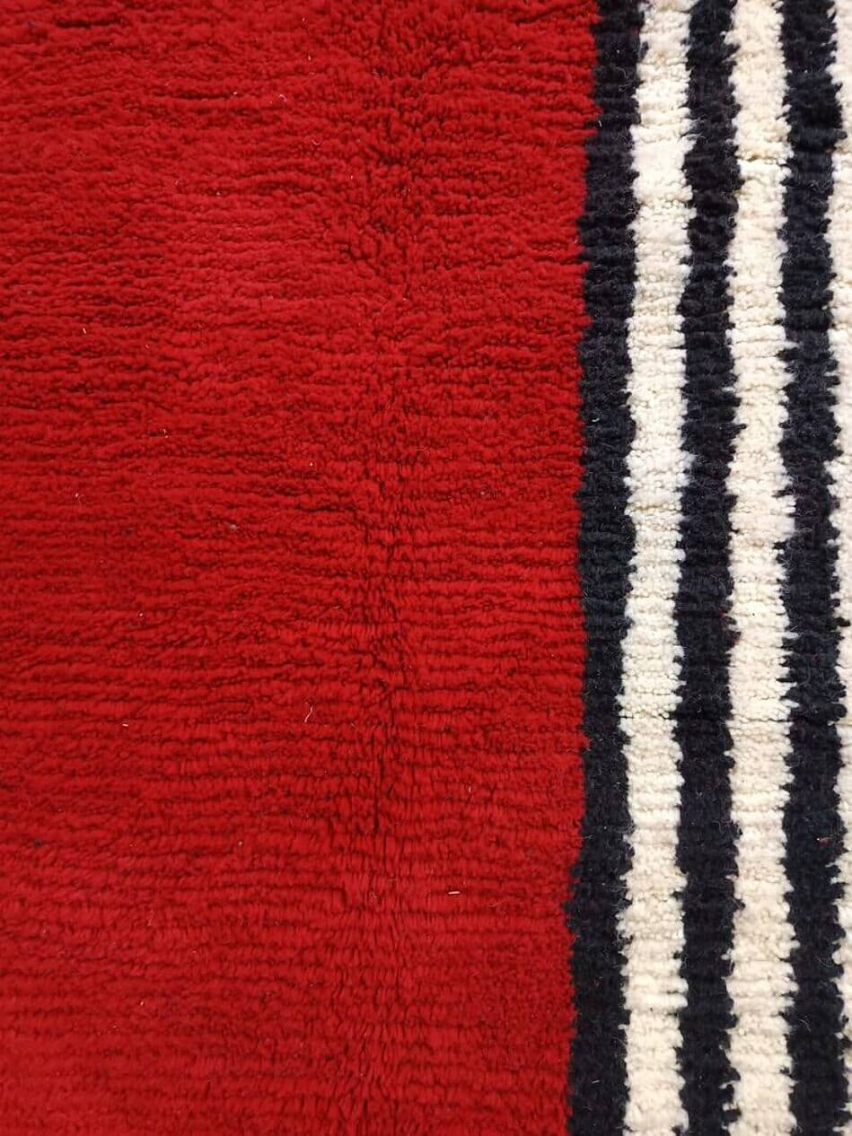 Ręcznie tkany dywan 200x300 cm, wełna, czerwony, czarny, kość słoniowa, Maroko - 202514