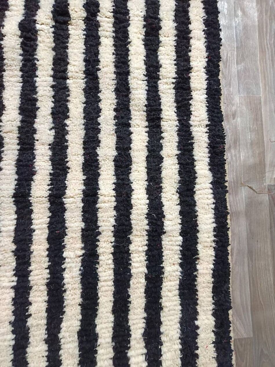 Ręcznie tkany dywan 200x300 cm, wełna, czerwony, czarny, kość słoniowa, Maroko - 202511