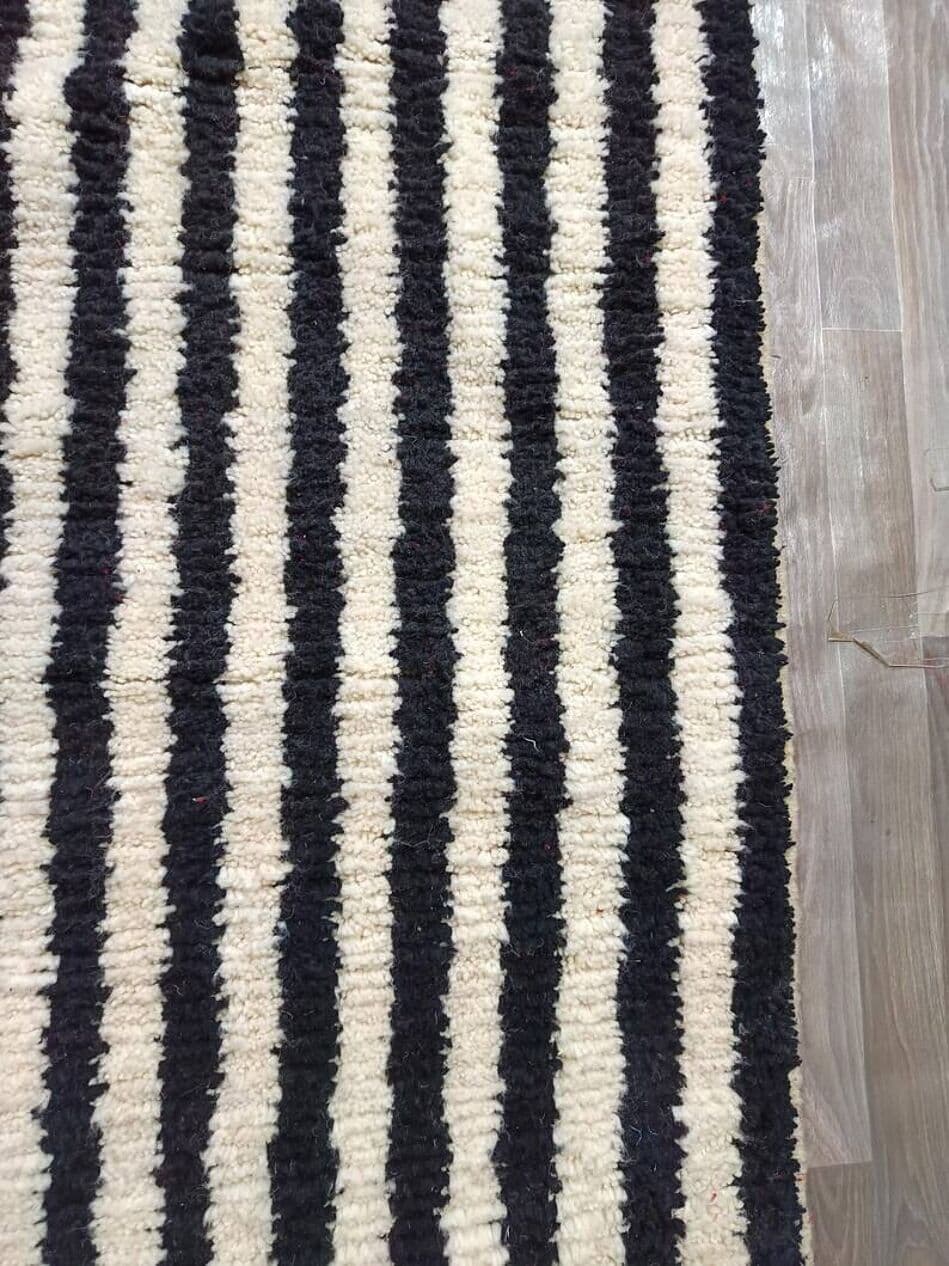 Ręcznie tkany dywan 200x300 cm, wełna, czerwony, czarny, kość słoniowa, Maroko - 202515