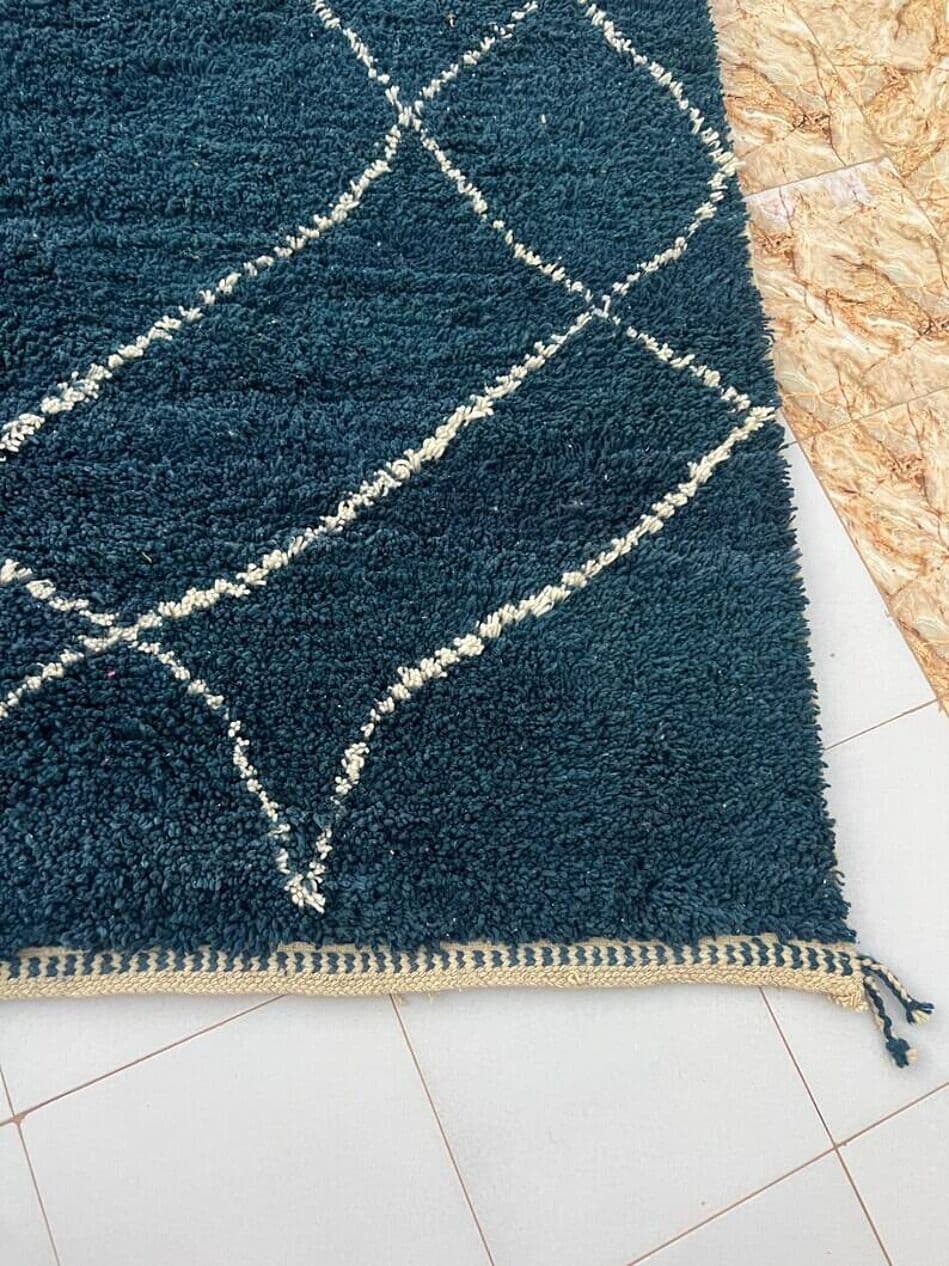 Ręcznie tkany dywan 200x300 cm, wełna, granatowy, biały, Maroko - 202494
