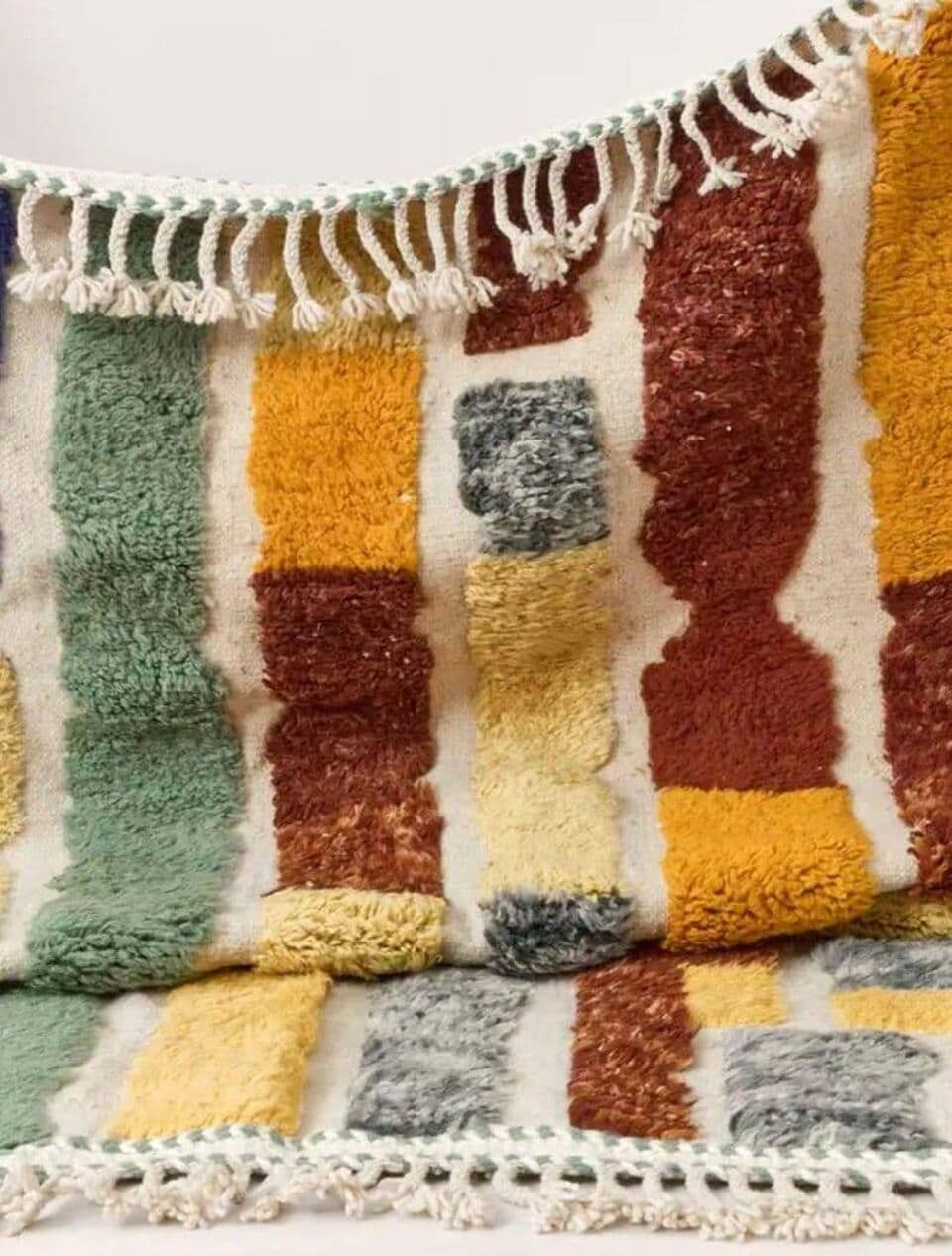 Ręcznie tkany dywan 250x150 cm, wełna, ecru, wielokolorowy, Maroko - 202489