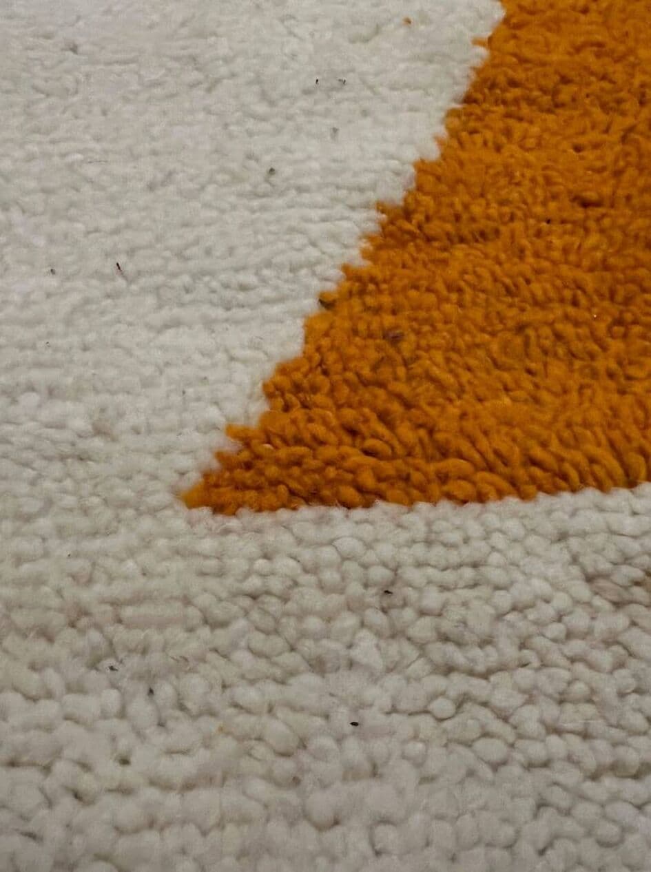 Ręcznie tkany dywan 250x150 cm, wełna, biały, żółty, czarny, Maroko - 202483