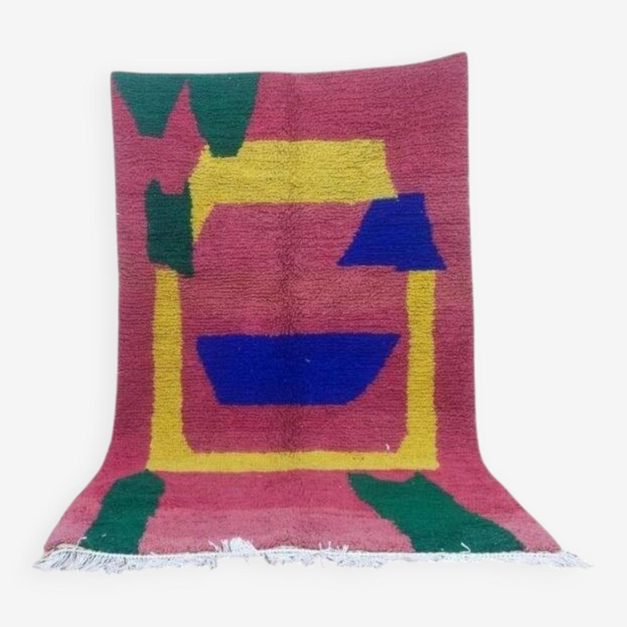 Ręcznie tkany dywan 250x150 cm, wełna, multikolor, Maroko - 202396