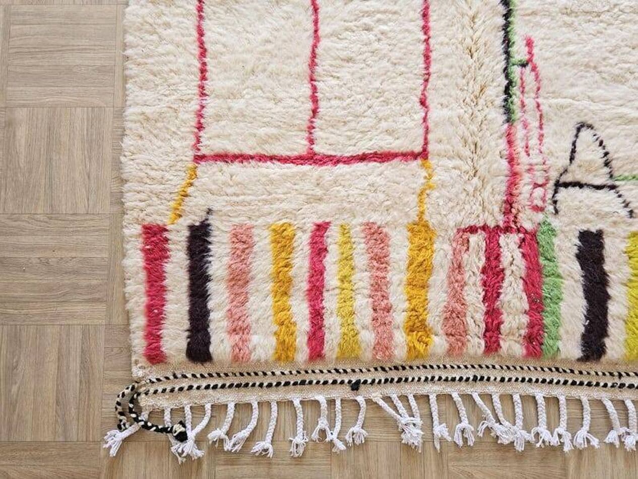 Ręcznie tkany dywan 250x150 cm, wełna, multikolor, Maroko - 202374