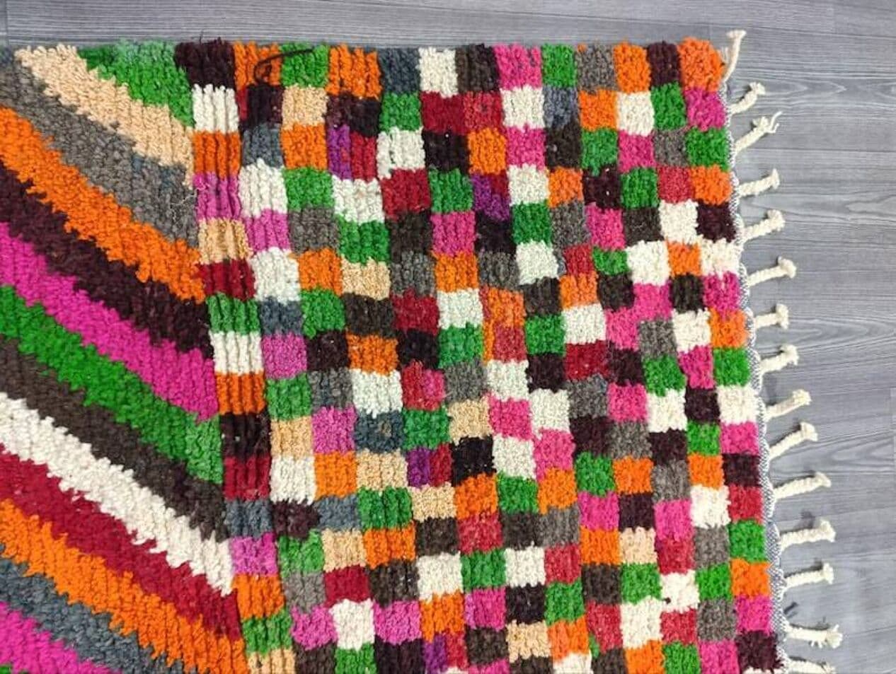 Ręcznie tkany dywan 200x300 cm, wełna, multikolor, Maroko - 202366