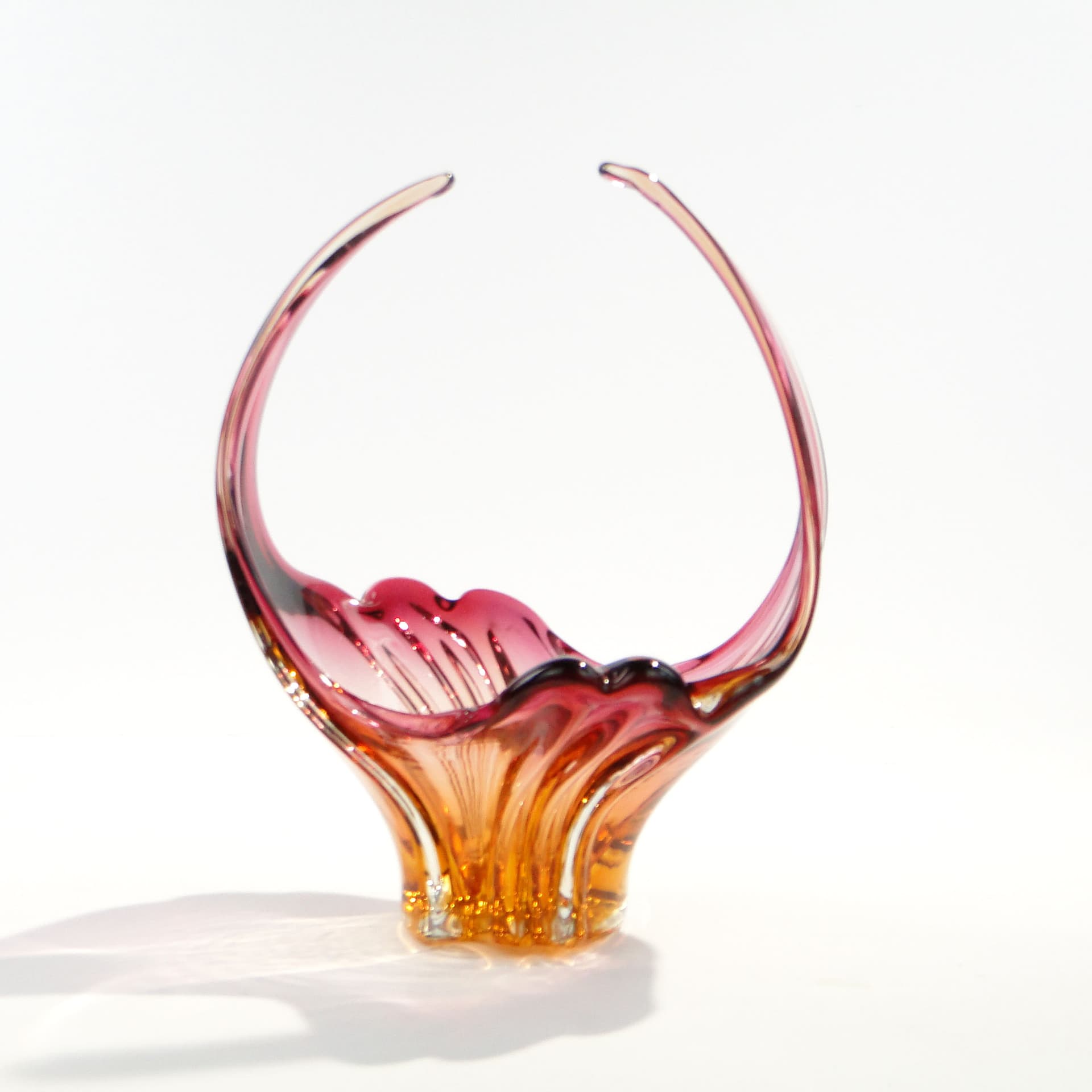 Bowl, pink glass, Val Saint Lambert, Belgium, 1960s. - 1435