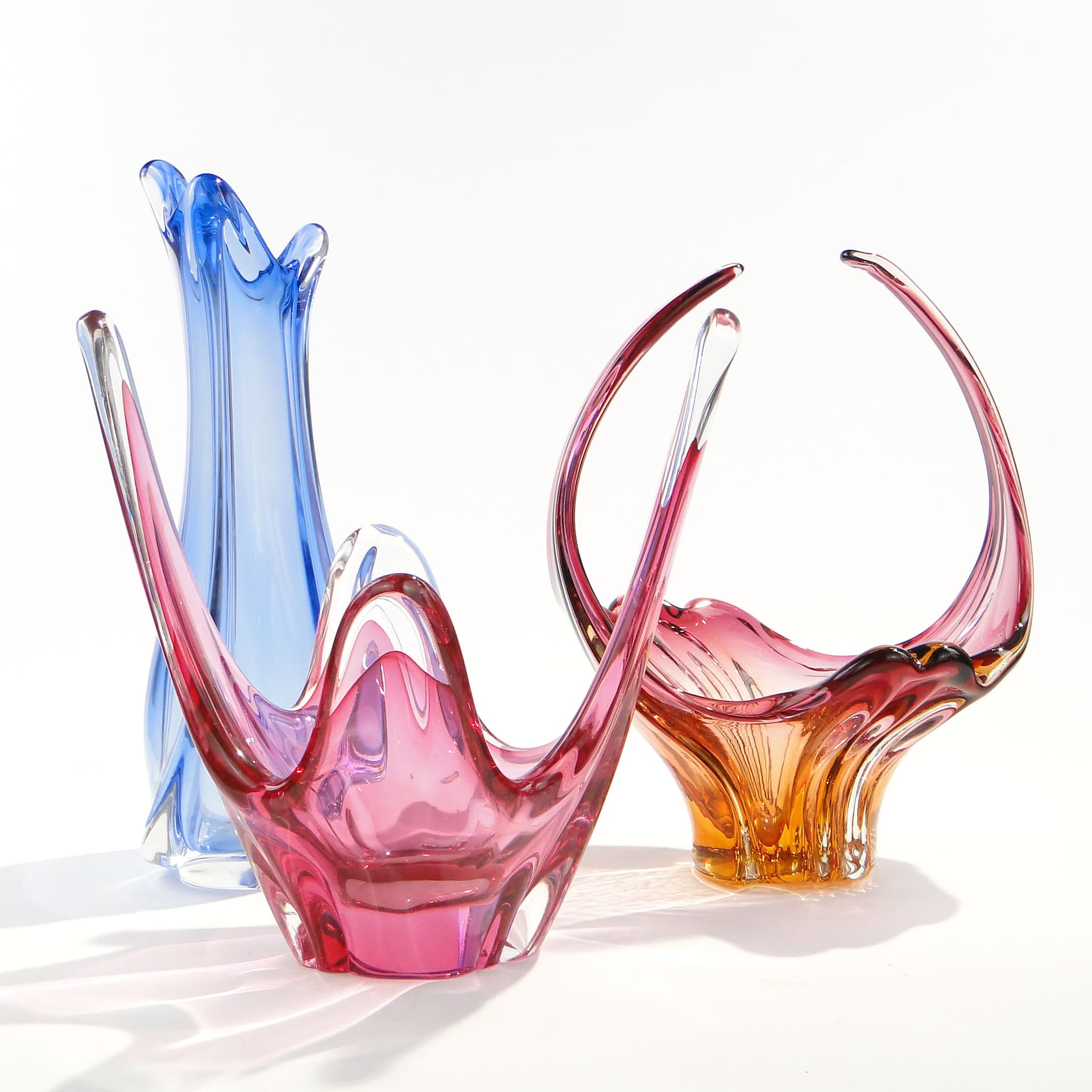 Bowl, pink glass, Val Saint Lambert, Belgium, 1960s. - 1434