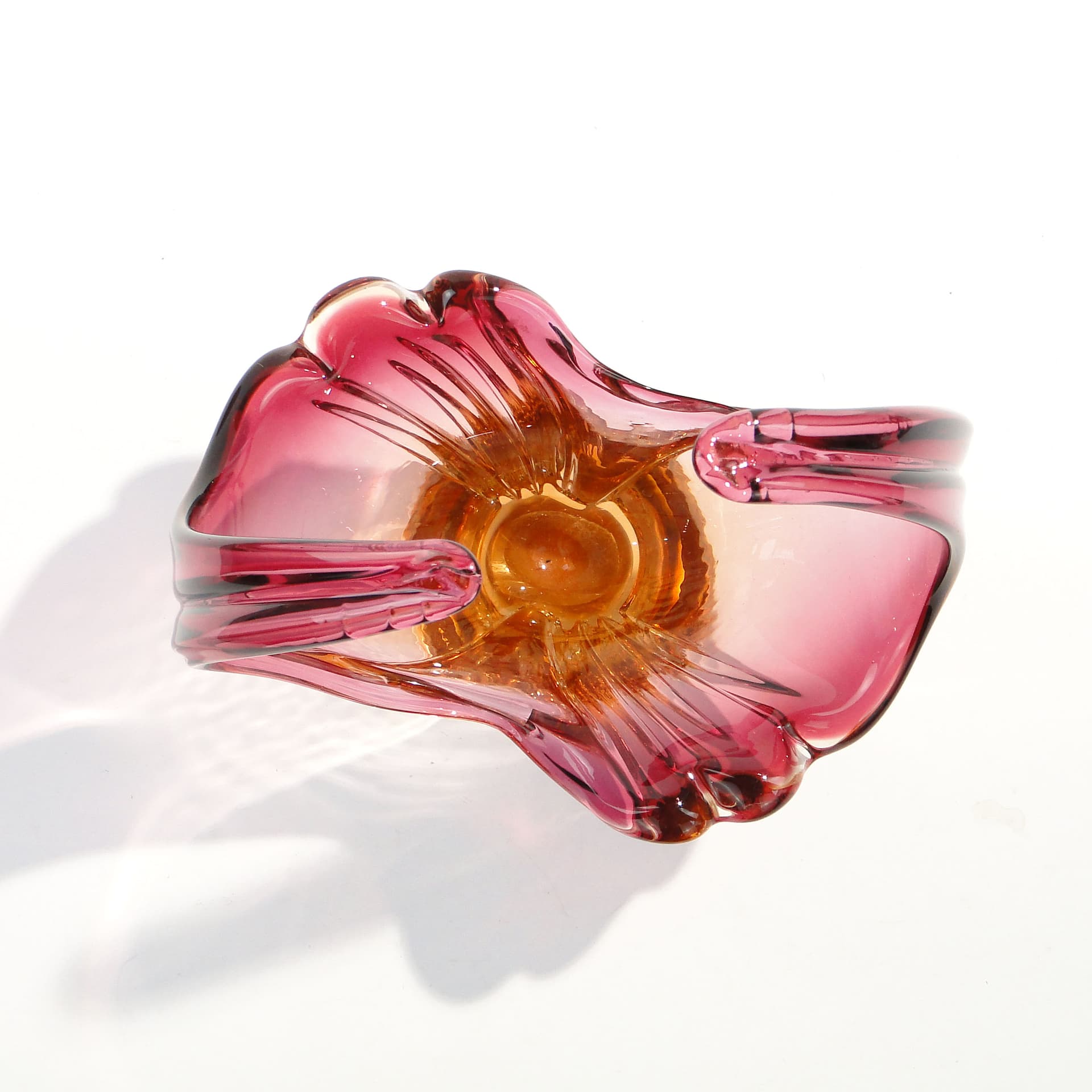 Bowl, pink glass, Val Saint Lambert, Belgium, 1960s. - 1440
