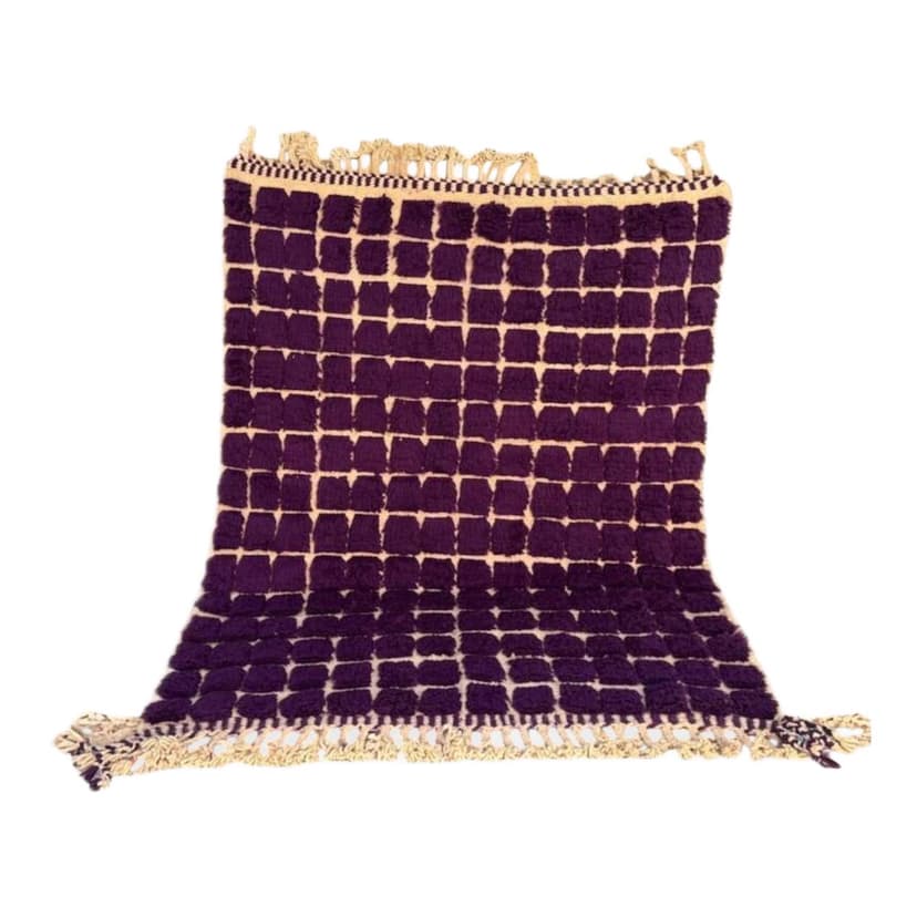 Ręcznie tkany dywan 200x300 cm, wełna, fioletowy, Maroko