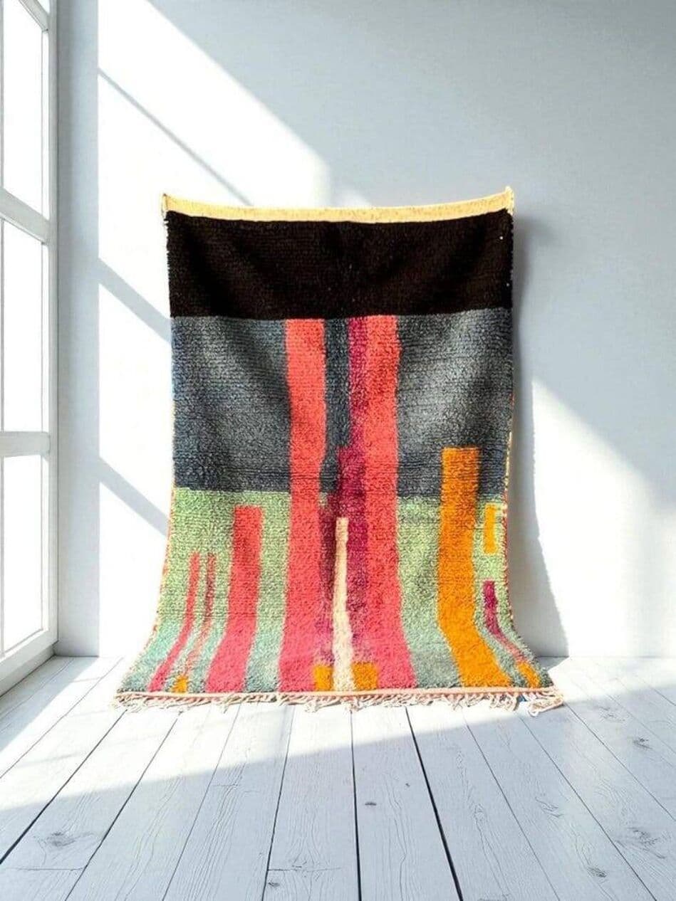 Ręcznie tkany dywan 200x300 cm, wełna, wielokolorowy, Maroko - 202265