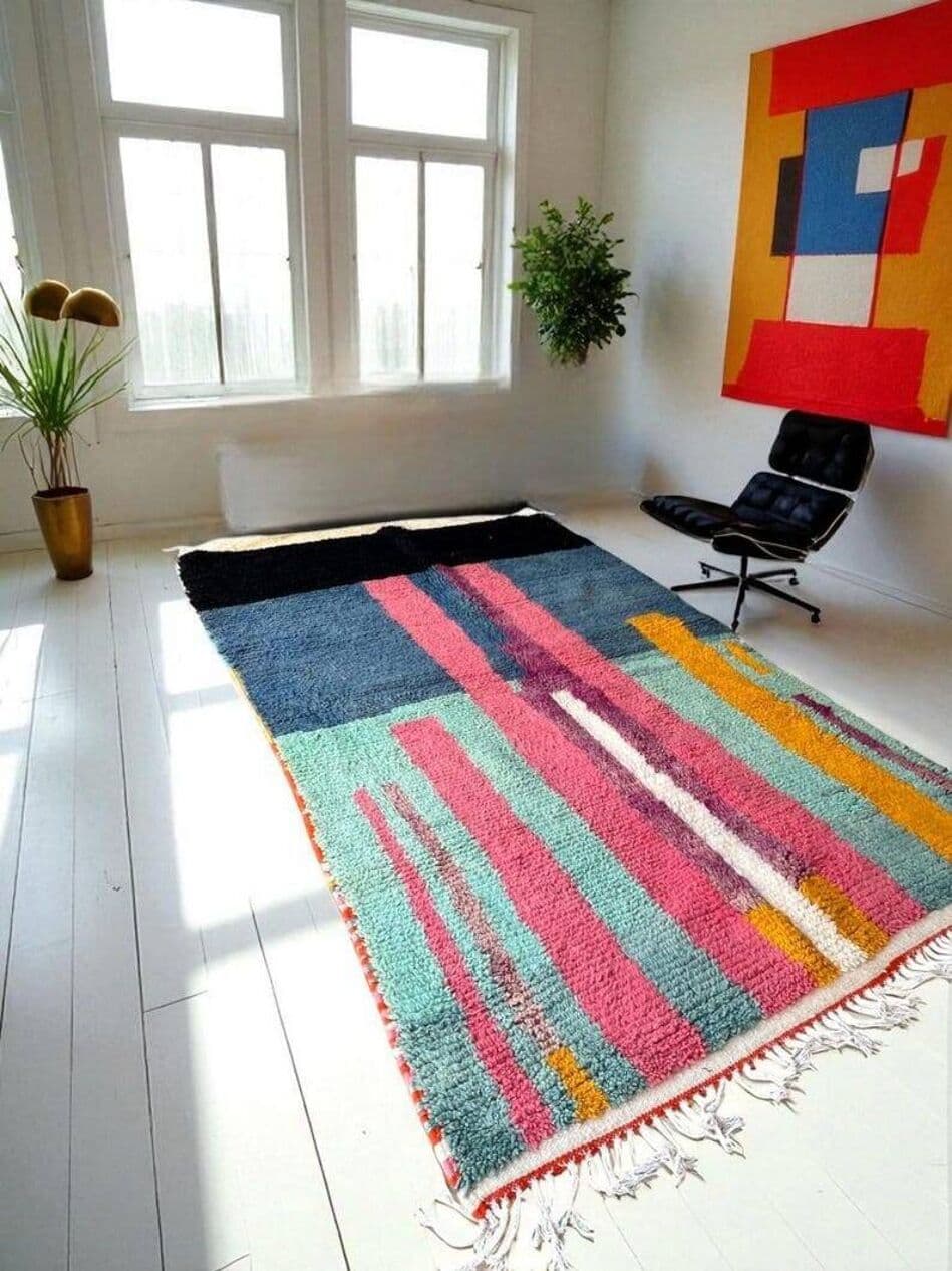 Ręcznie tkany dywan 200x300 cm, wełna, wielokolorowy, Maroko - 202263