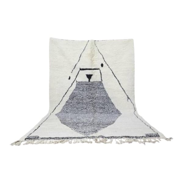 Ręcznie tkany dywan 250x150 cm, wełna, kremowy, czarny, Maroko - WYMIARY