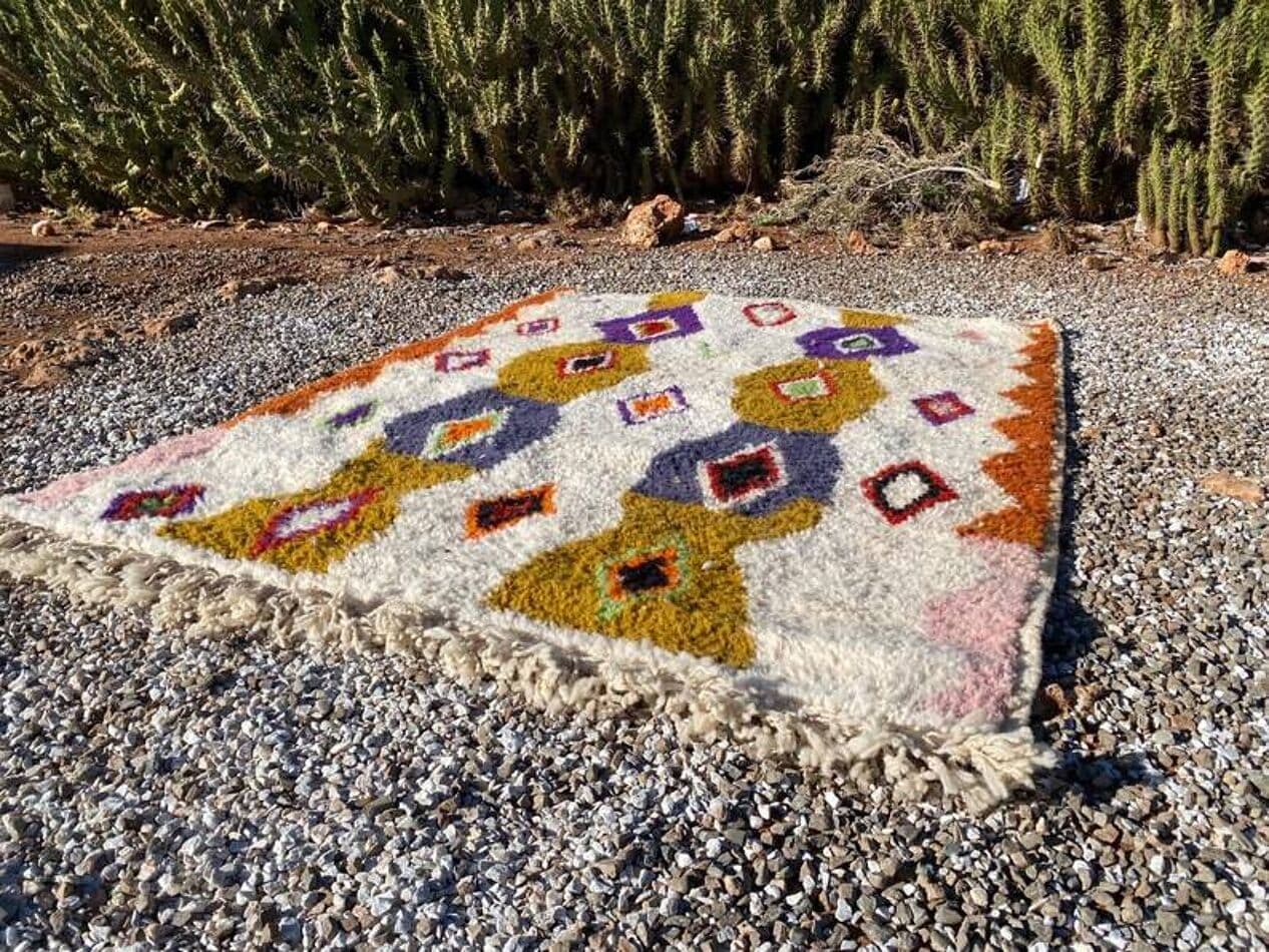 Ręcznie tkany dywan 200x300 cm, wełna, multikolor, Maroko - 202240