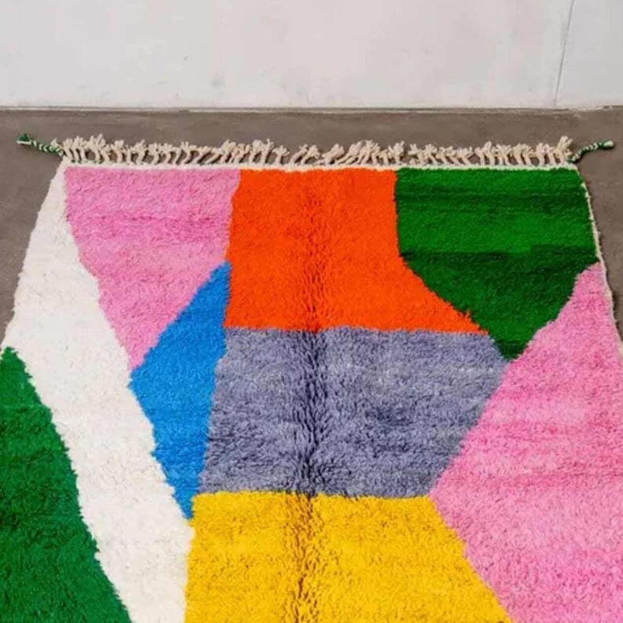 Ręcznie tkany dywan 250x150 cm, wełna, multikolor, Maroko - 202222