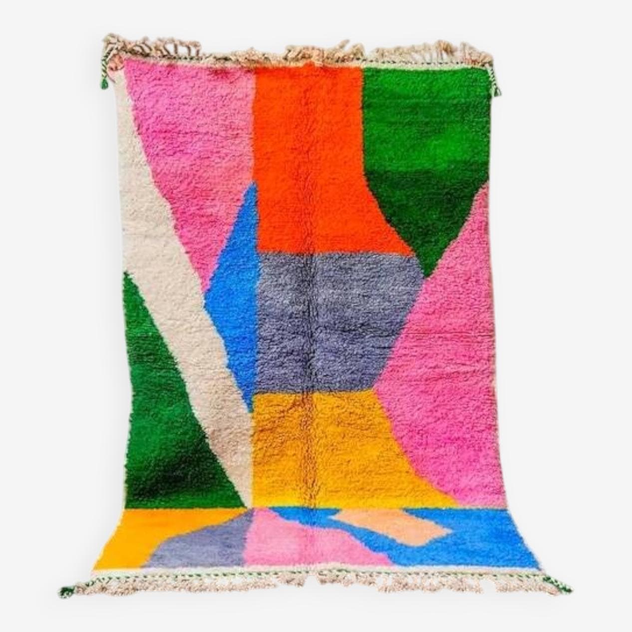 Ręcznie tkany dywan 250x150 cm, wełna, multikolor, Maroko - 202216