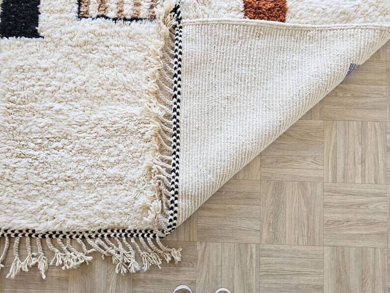 Ręcznie tkany dywan 200x300 cm, wełna, multikolor, Maroko - 202195