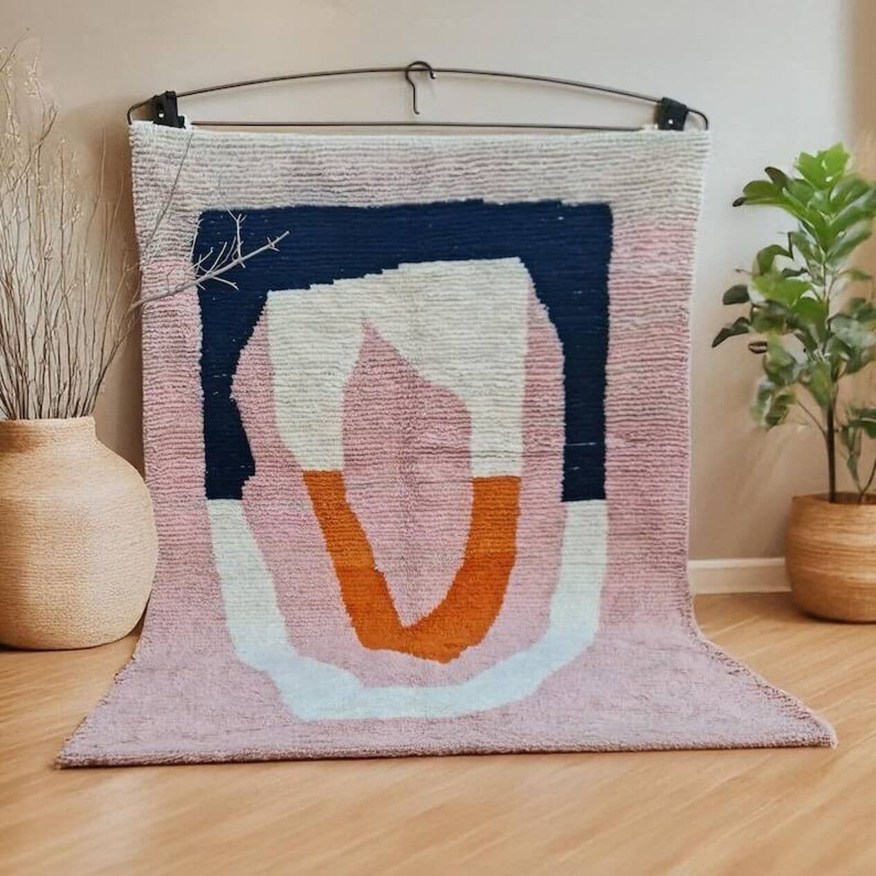 Ręcznie tkany dywan 250x150 cm, wełna, multikolor, Maroko - 202179