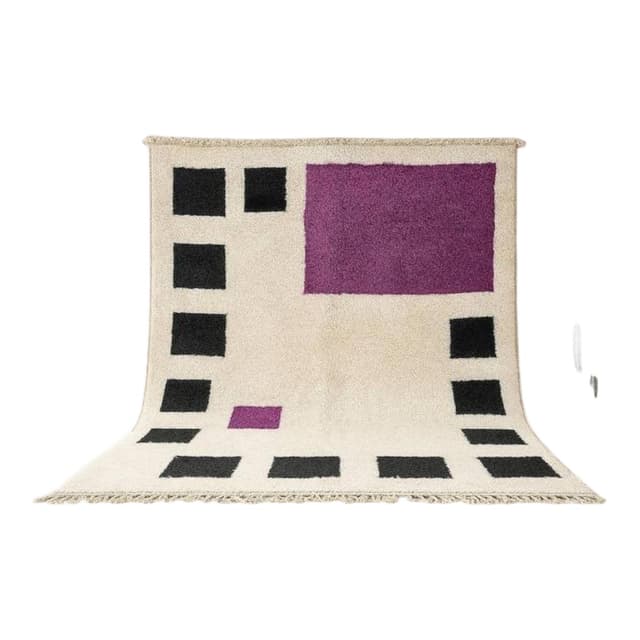 Ręcznie tkany dywan 200x250 cm, wełna, biały, Maroko - WYMIARY