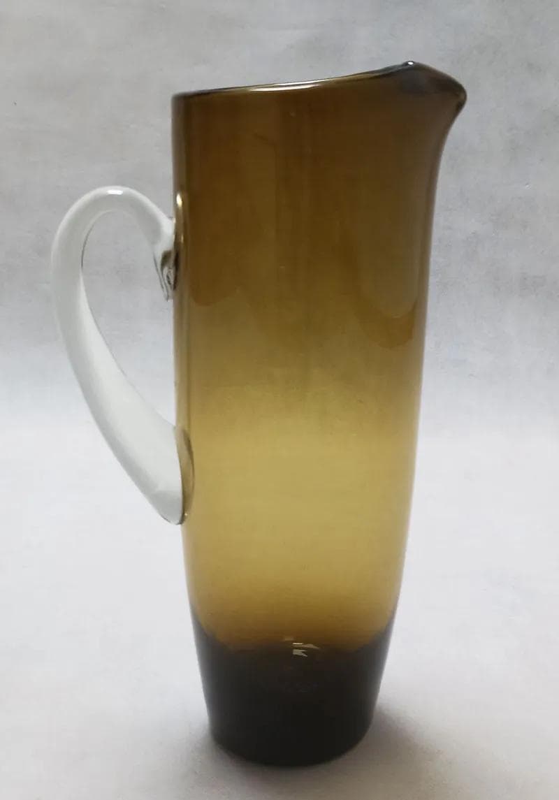 Dzban szklany, brązowy, szkło, Polska, lata 70. - 14455