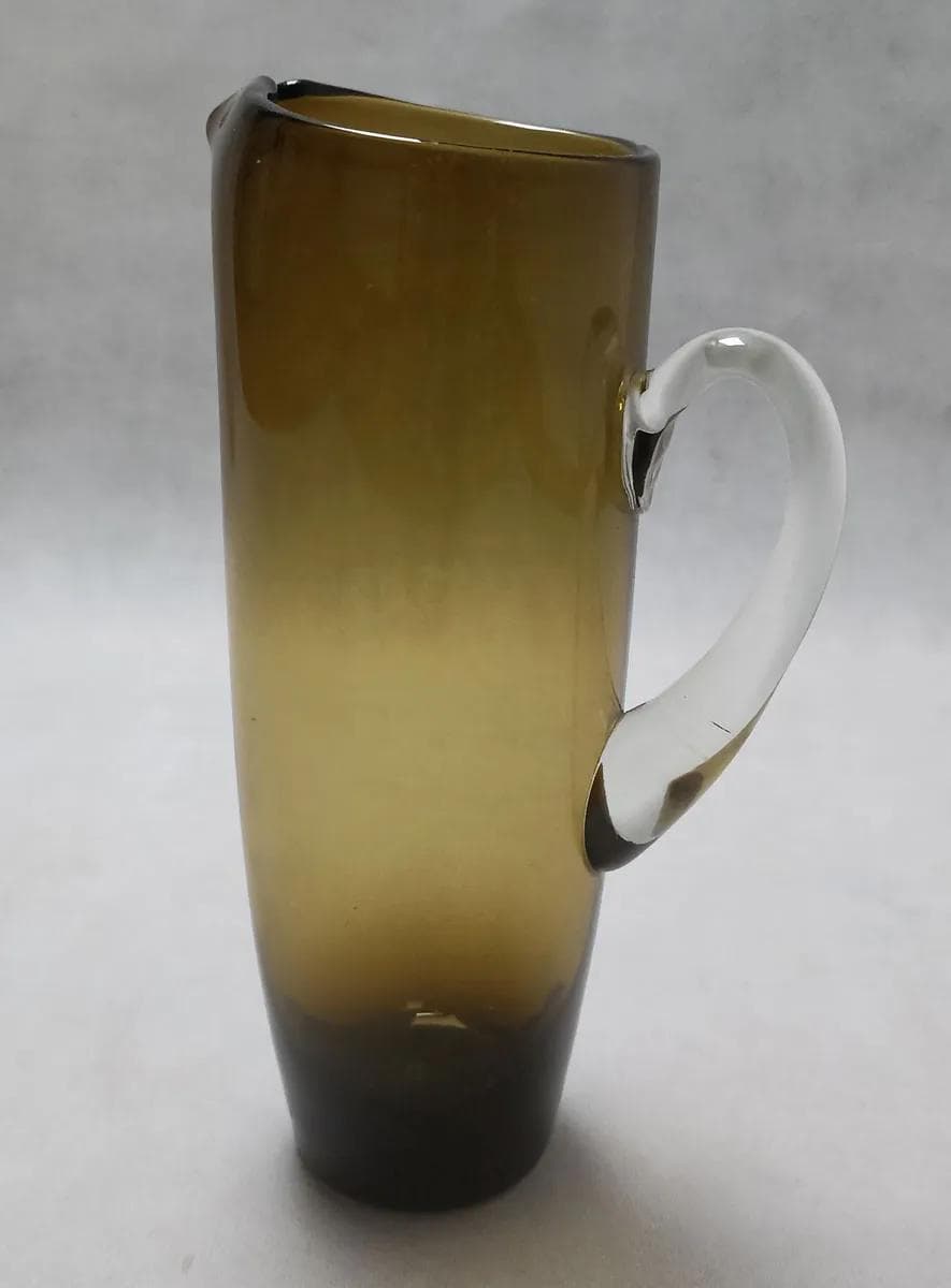 Dzban szklany, brązowy, szkło, Polska, lata 70. - 14458