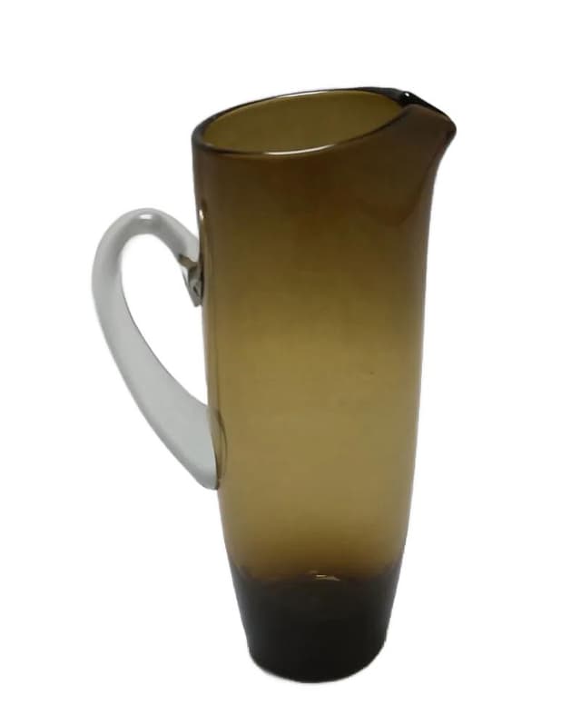 Dzban szklany, brązowy, szkło, Polska, lata 70. - WYMIARY