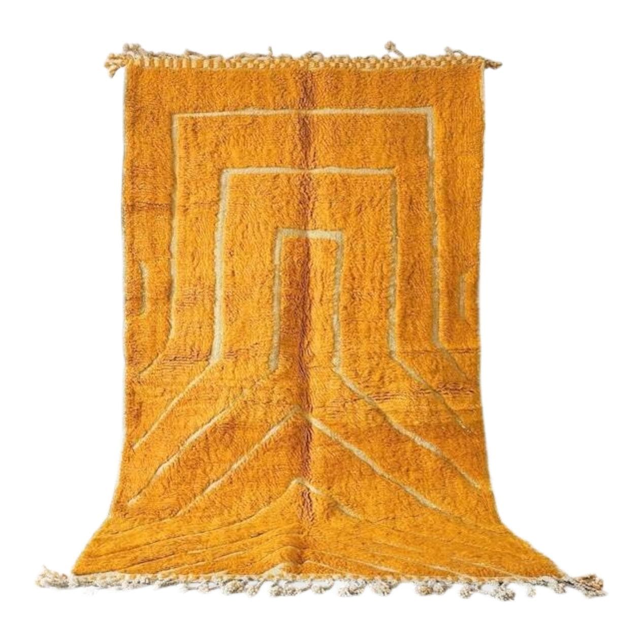 Ręcznie tkany dywan 200x300 cm, wełna, pomarańczowy, Maroko