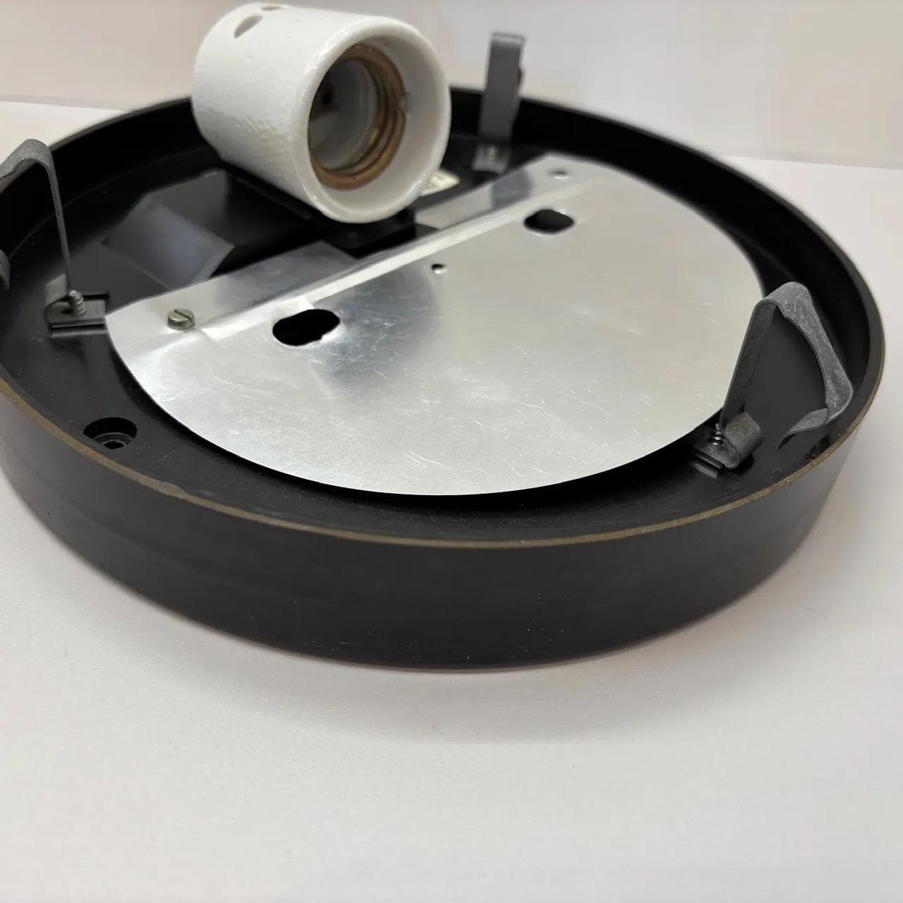 Kinkiet, transparentne szkło, bakelit, RZB, Niemcy, lata 70. - 14232