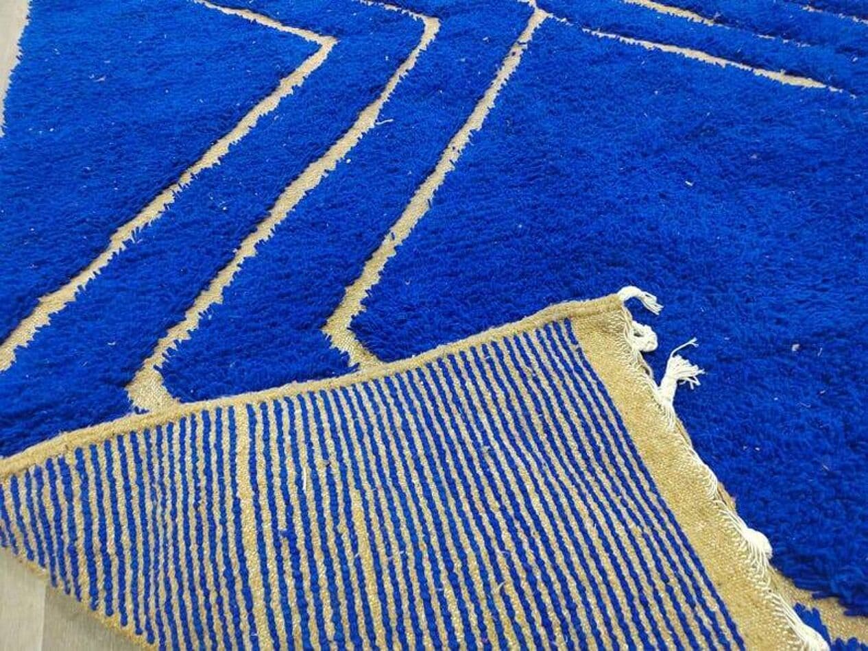 Ręcznie tkany dywan 250x150 cm, wełna, niebieski, Maroko - 202074