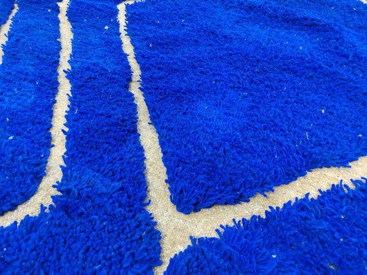 Ręcznie tkany dywan 250x150 cm, wełna, niebieski, Maroko - 202073