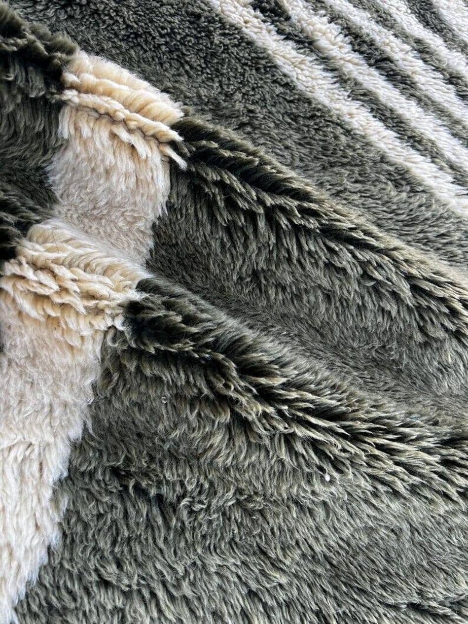 Ręcznie tkany dywan 160x260 cm, wełna, szary, kremowy, Maroko - 202062