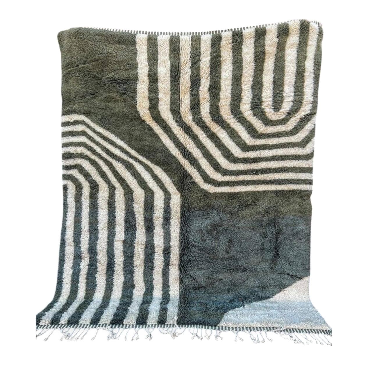 Ręcznie tkany dywan 160x260 cm, wełna, szary, kremowy, Maroko