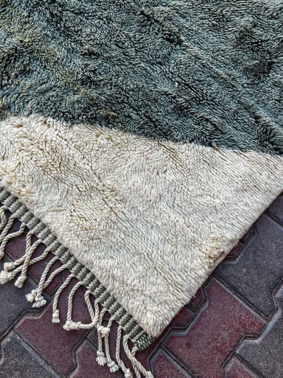 Ręcznie tkany dywan 160x260 cm, wełna, szary, kremowy, Maroko - 202064